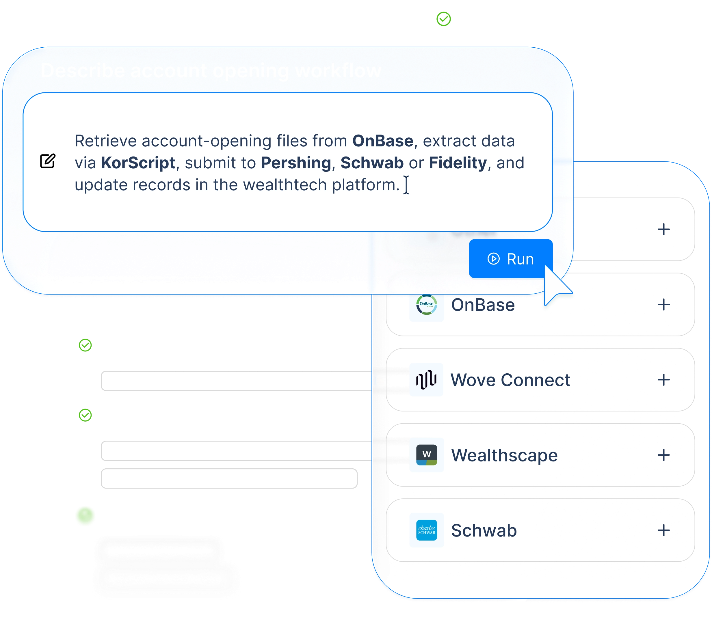 Account opening workflow in ARQA automated through prompt.