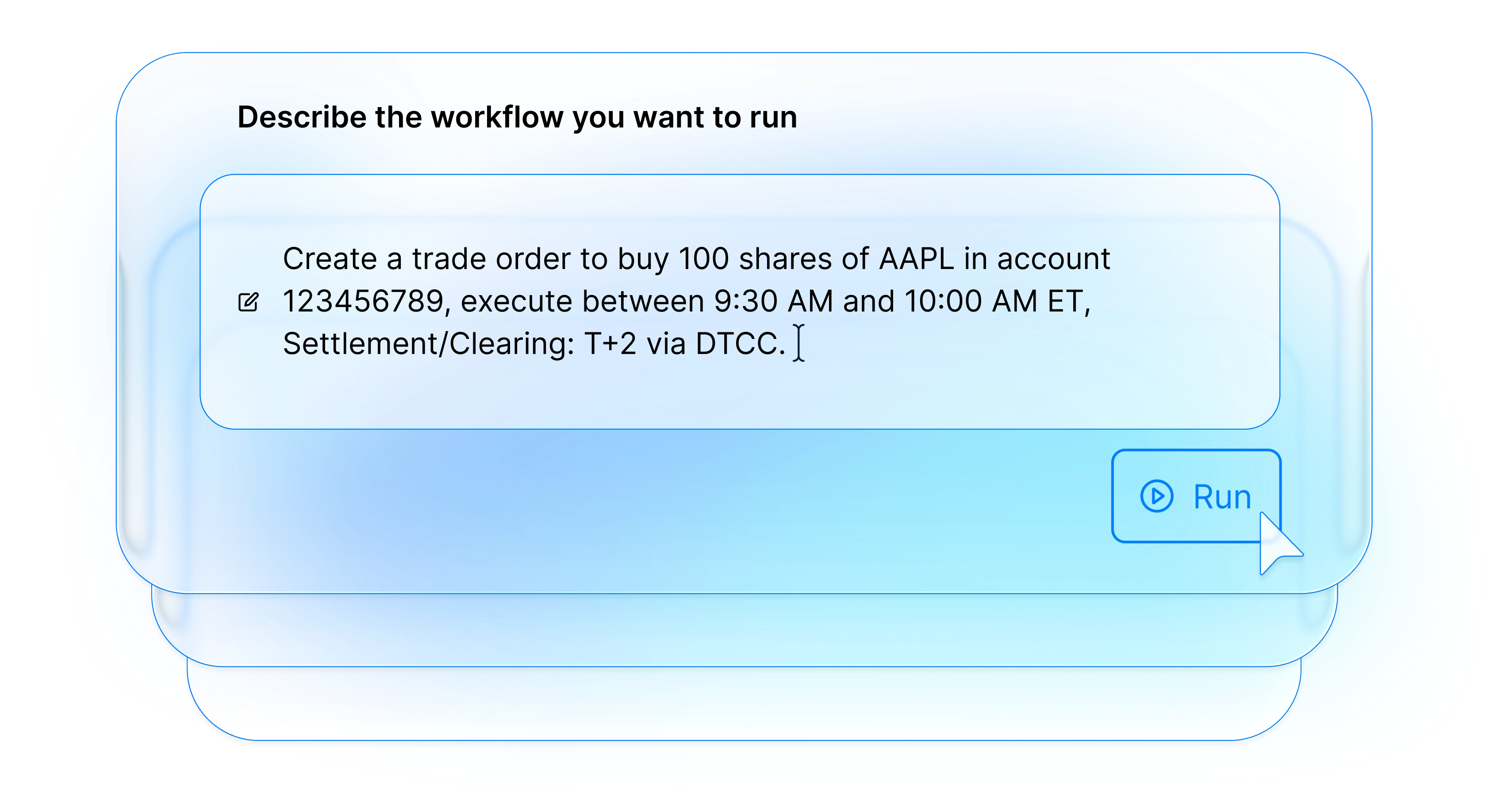 Illustrative prompt interface in ARQA AI to set up a workflow.